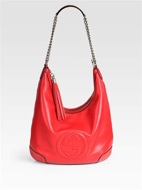 gucci soho large leather hobo bag red|gucci hobo bags outlet.